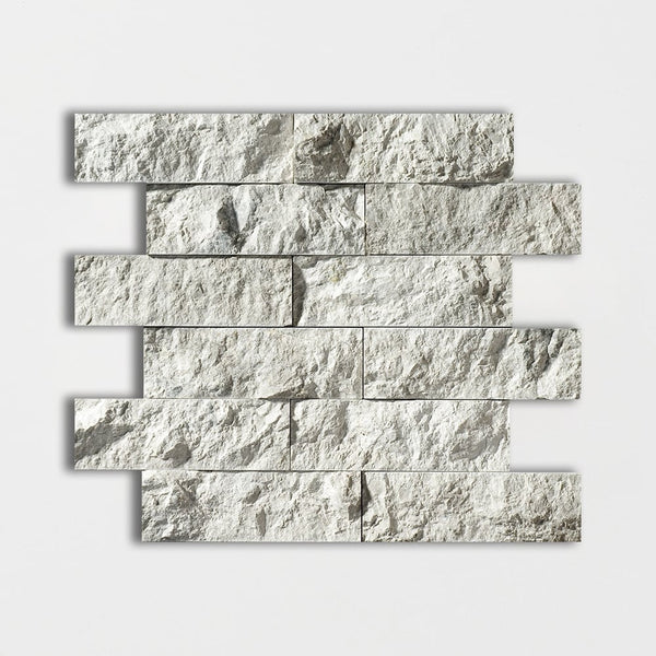 Sky Blue Rock Face 2x6 Marble Mosaics 12x14