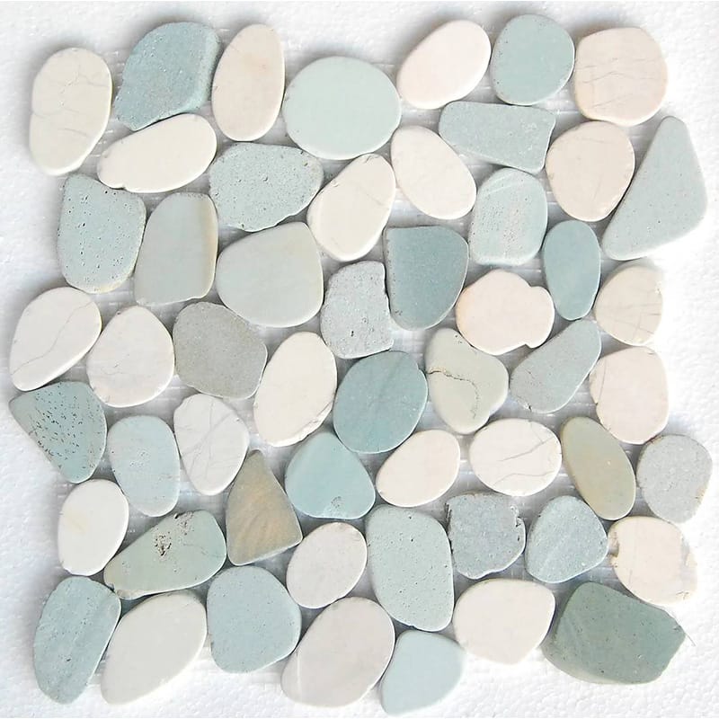 Sky Green Natural Pebble Stone Pebble Mosaics 12x12 Pebble Natural 12x12 Mosaics