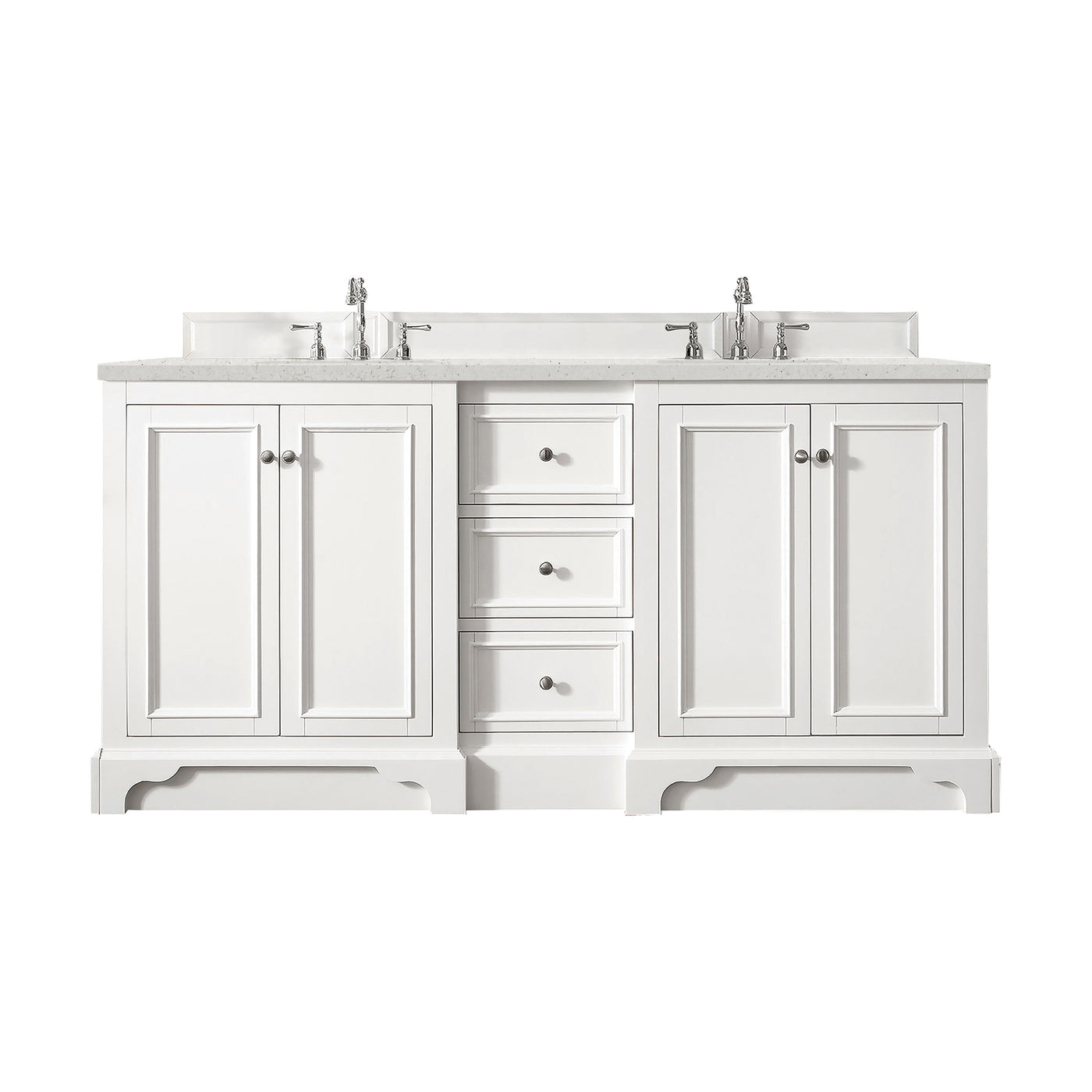 James Martin De Soto 72" Double Bathroom Vanity, Bright White with Lime Delight countertop