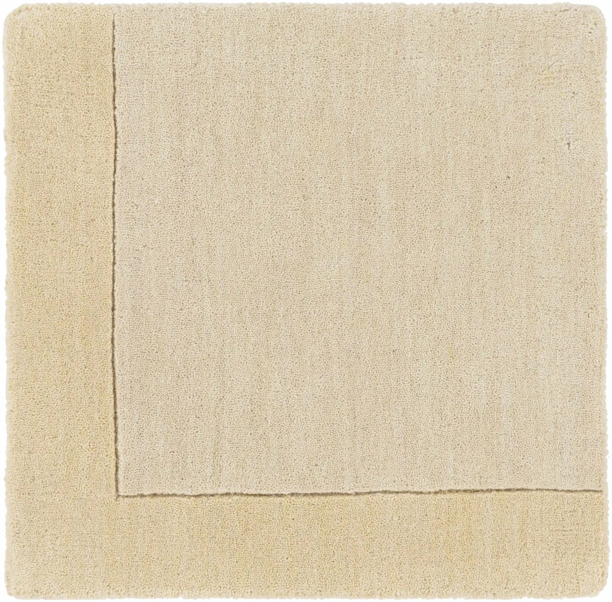 Bordered Solid Beige Wool Rug, photo 3 of 14