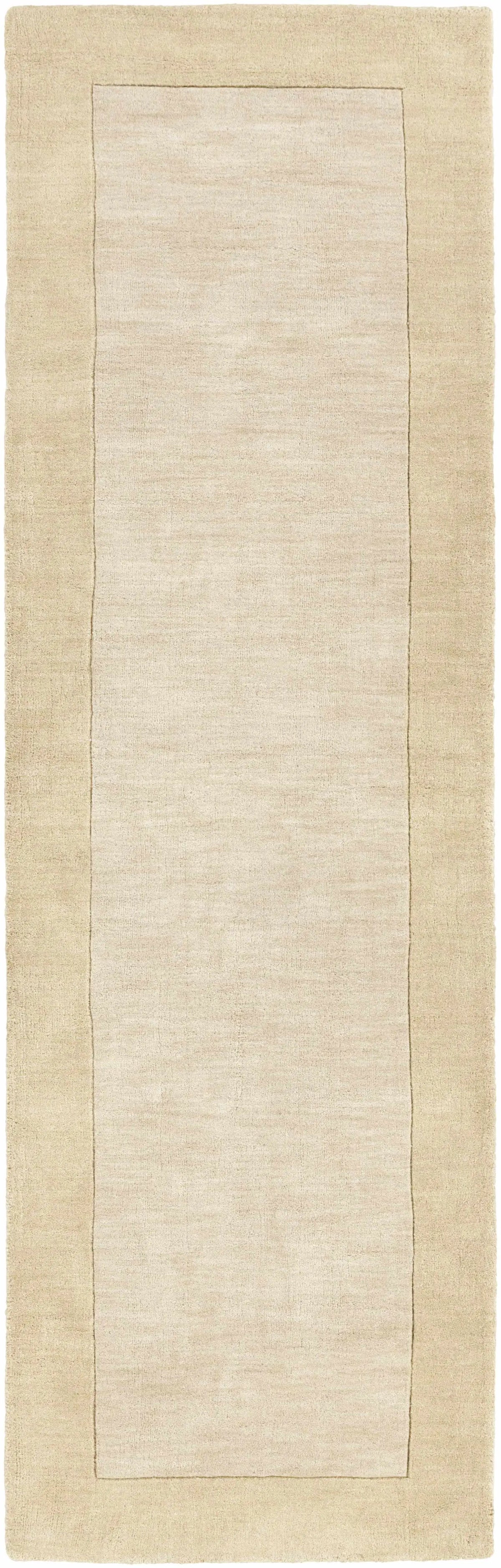 Bordered Solid Beige Wool Rug, photo 12 of 14