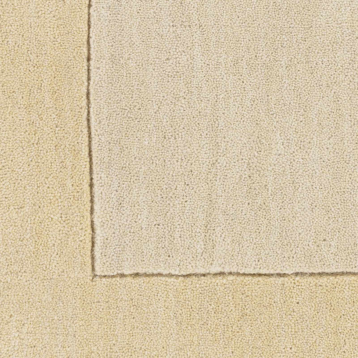 Bordered Solid Beige Wool Rug, sample swatch