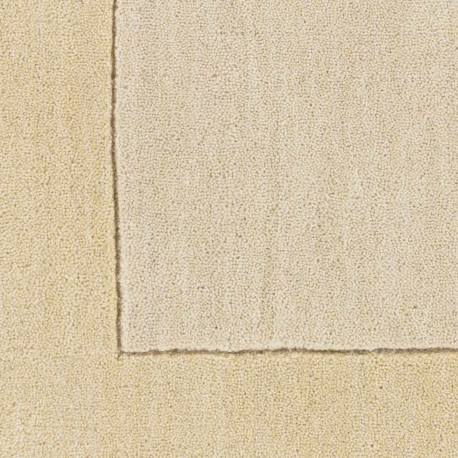 Bordered Solid Beige Wool Rug by Boutique Rugs