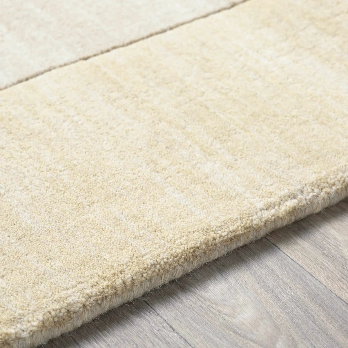 Bordered Solid Beige Wool Rug, photo 8 of 14