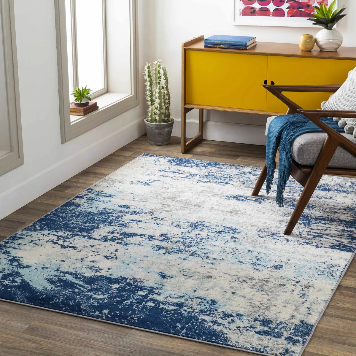 Slamannan Area Rug, installed in a room