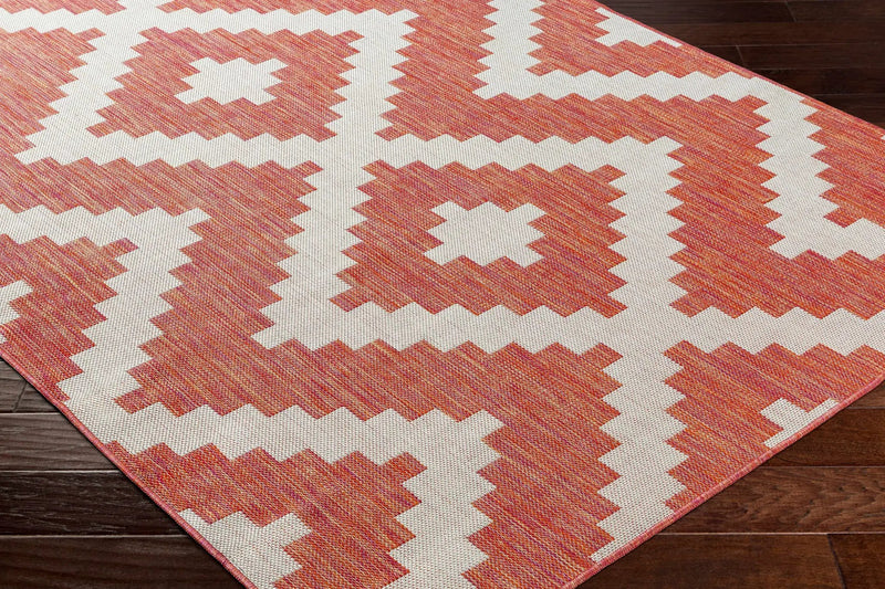 Anke Orange Outdoor Area Rug - Clearance by Boutique Rugs