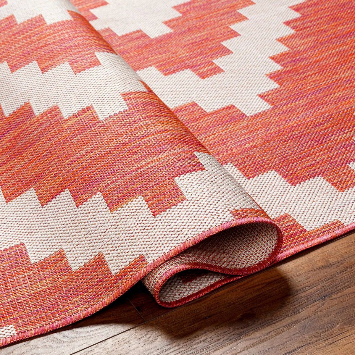 Anke Orange Outdoor Area Rug - Clearance, photo 8 of 10