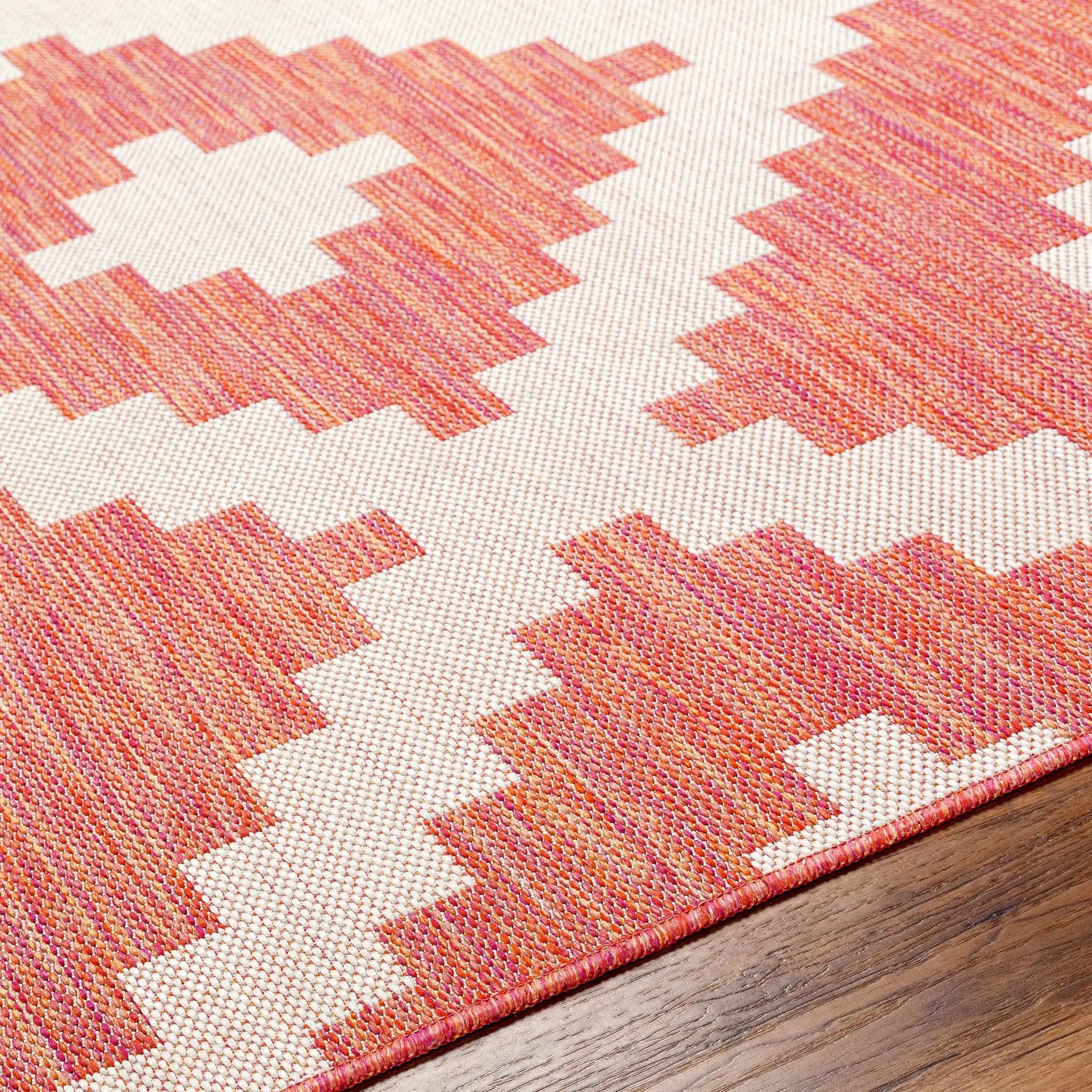 Anke Orange Outdoor Area Rug - Clearance by Boutique Rugs