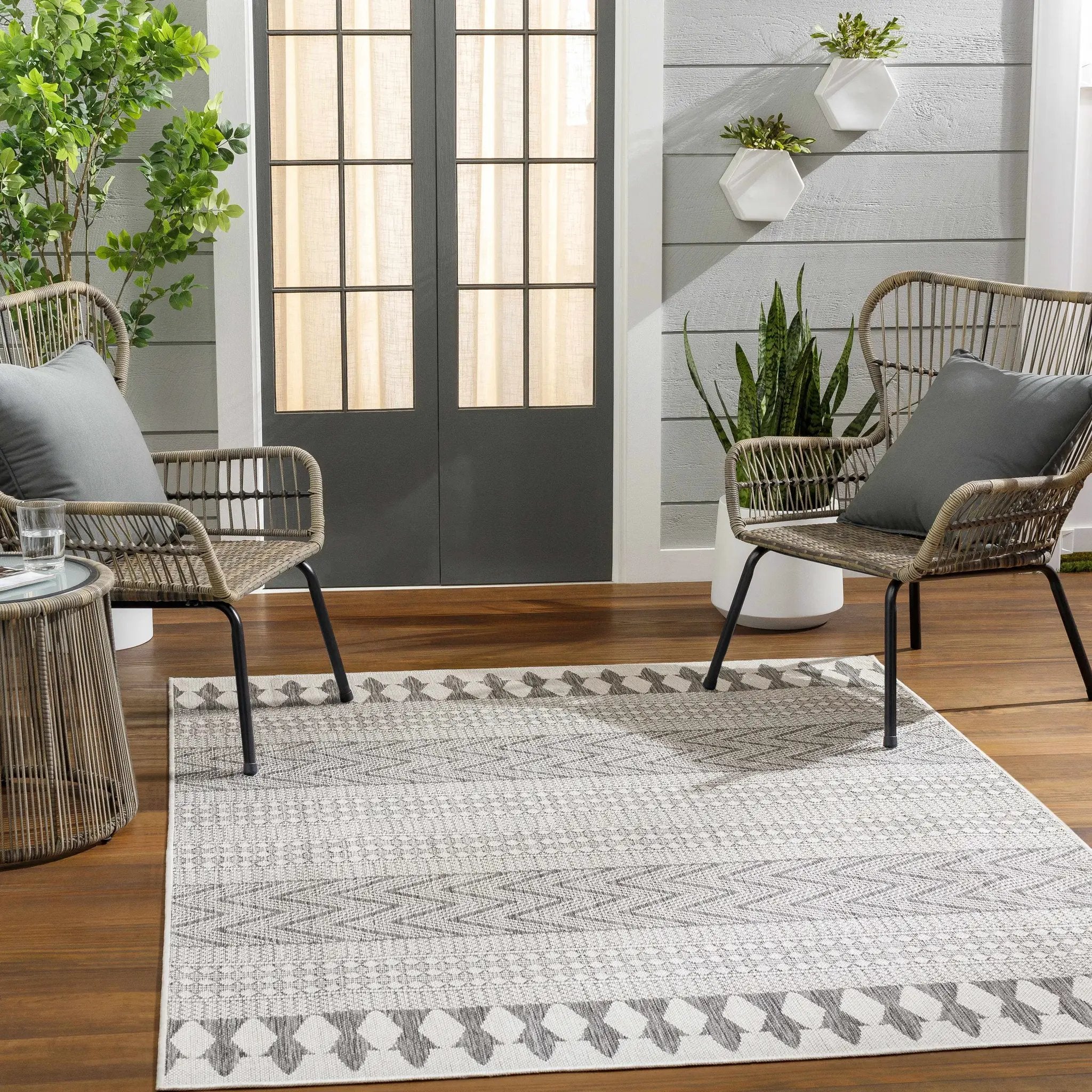 Asif Gray Outdoor Area Rug - Clearance by Boutique Rugs