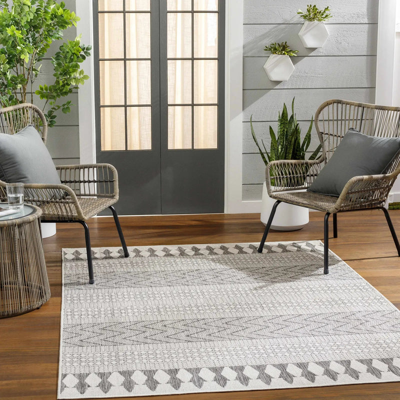 Asif Gray Outdoor Area Rug - Clearance by Boutique Rugs