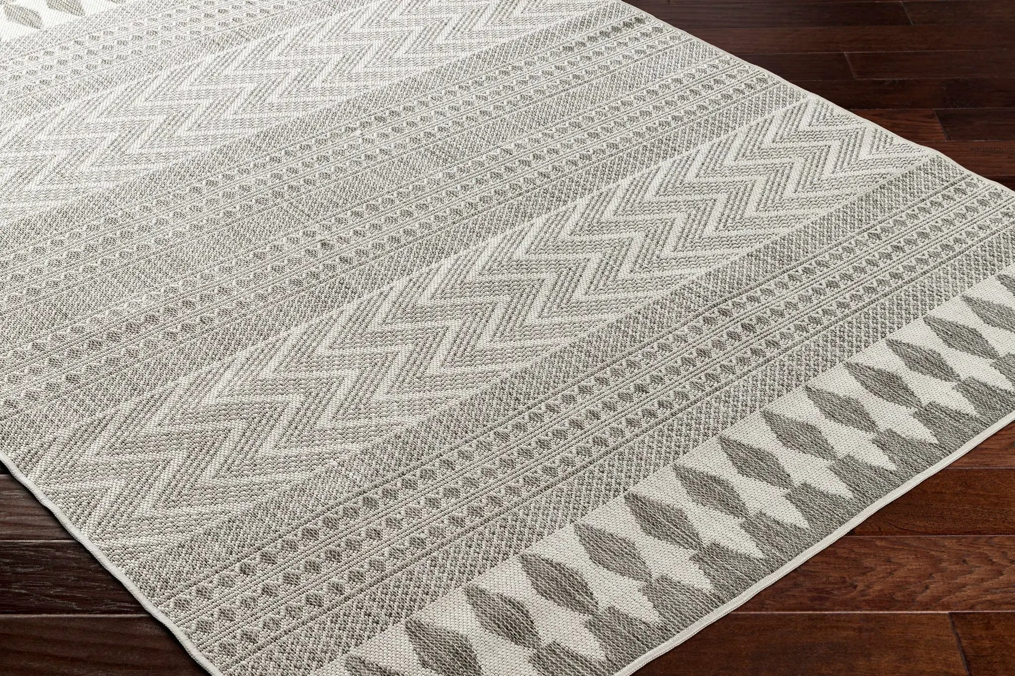 Asif Charcoal Outdoor Area Rug - Clearance by Boutique Rugs