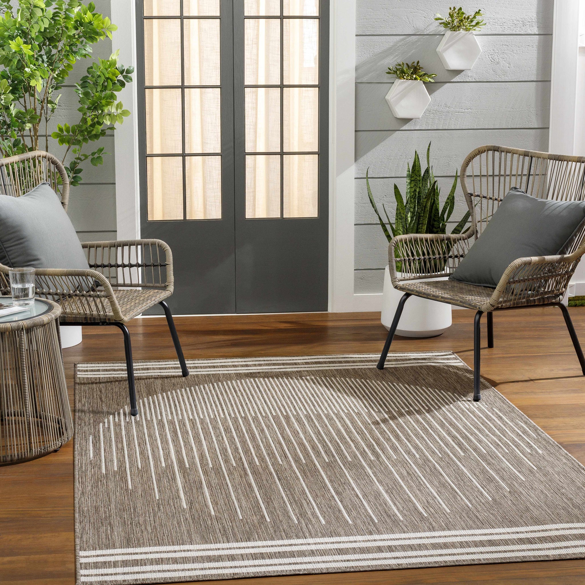 Aviya Brown Outdoor Area Rug - Clearance by Boutique Rugs