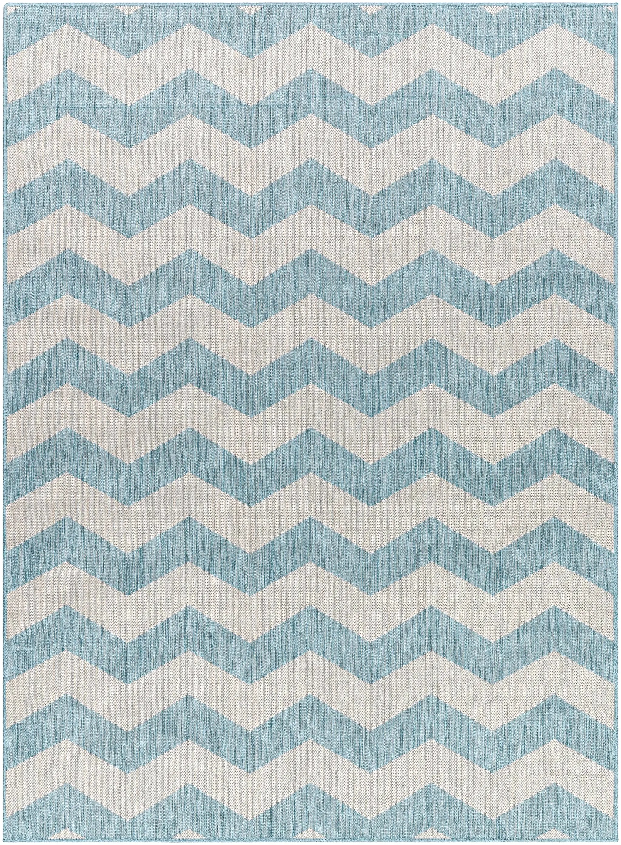Cheri Thatch Light Blue Outdoor Carpet Area Rug - Clearance by Boutique Rugs