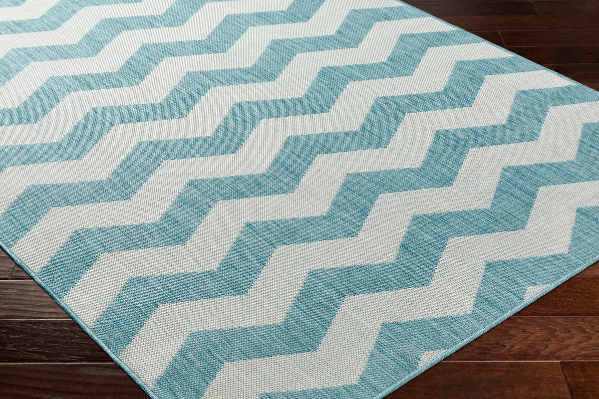 Cheri Thatch Light Blue Outdoor Carpet Area Rug - Clearance, photo 7 of 10
