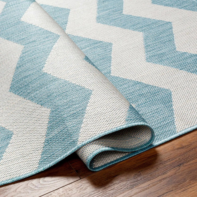 Cheri Thatch Light Blue Outdoor Carpet Area Rug - Clearance by Boutique Rugs