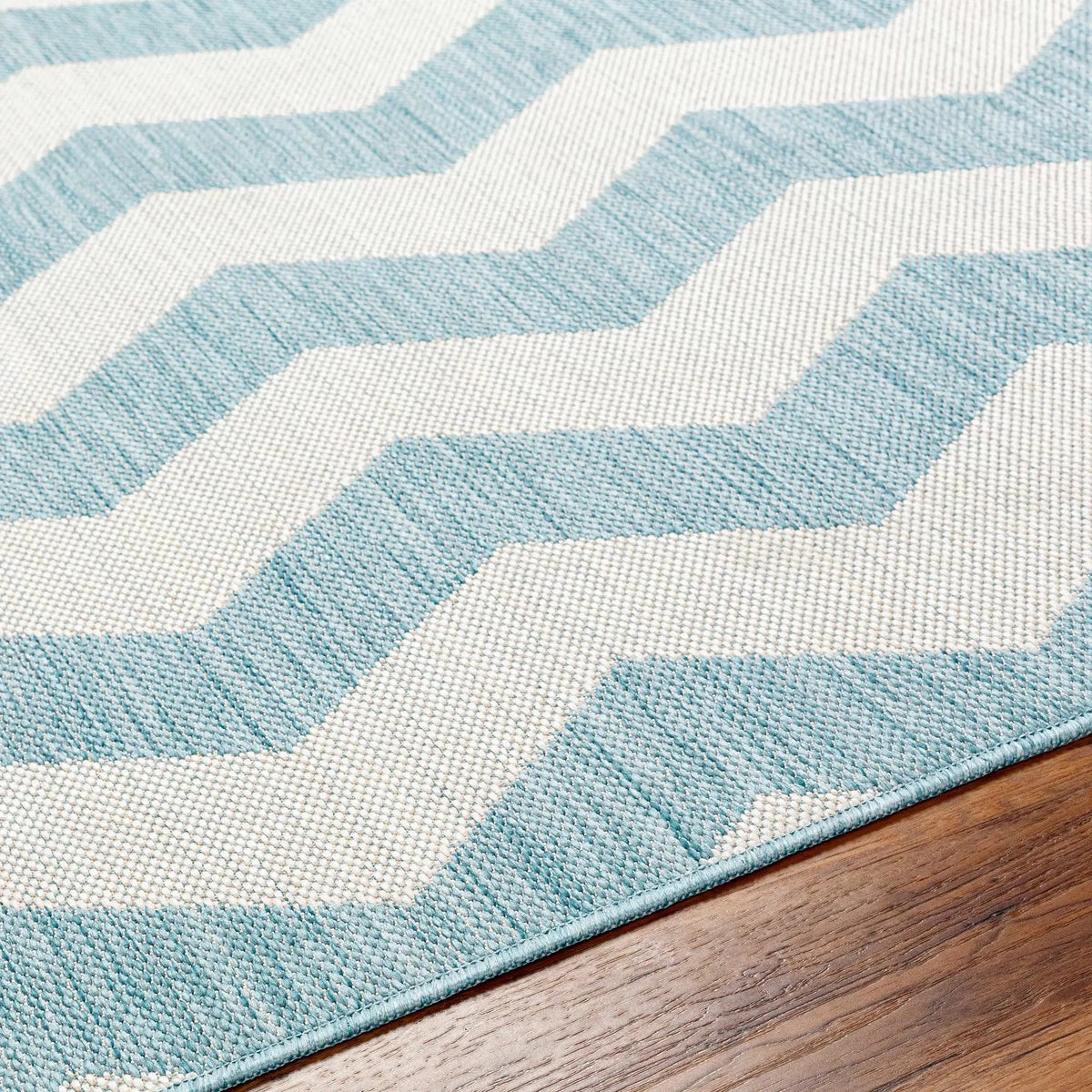 Cheri Thatch Light Blue Outdoor Carpet Area Rug - Clearance, photo 9 of 10