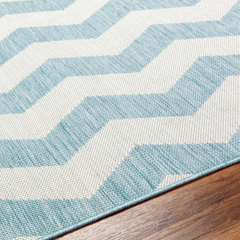Cheri Thatch Light Blue Outdoor Carpet Area Rug - Clearance by Boutique Rugs