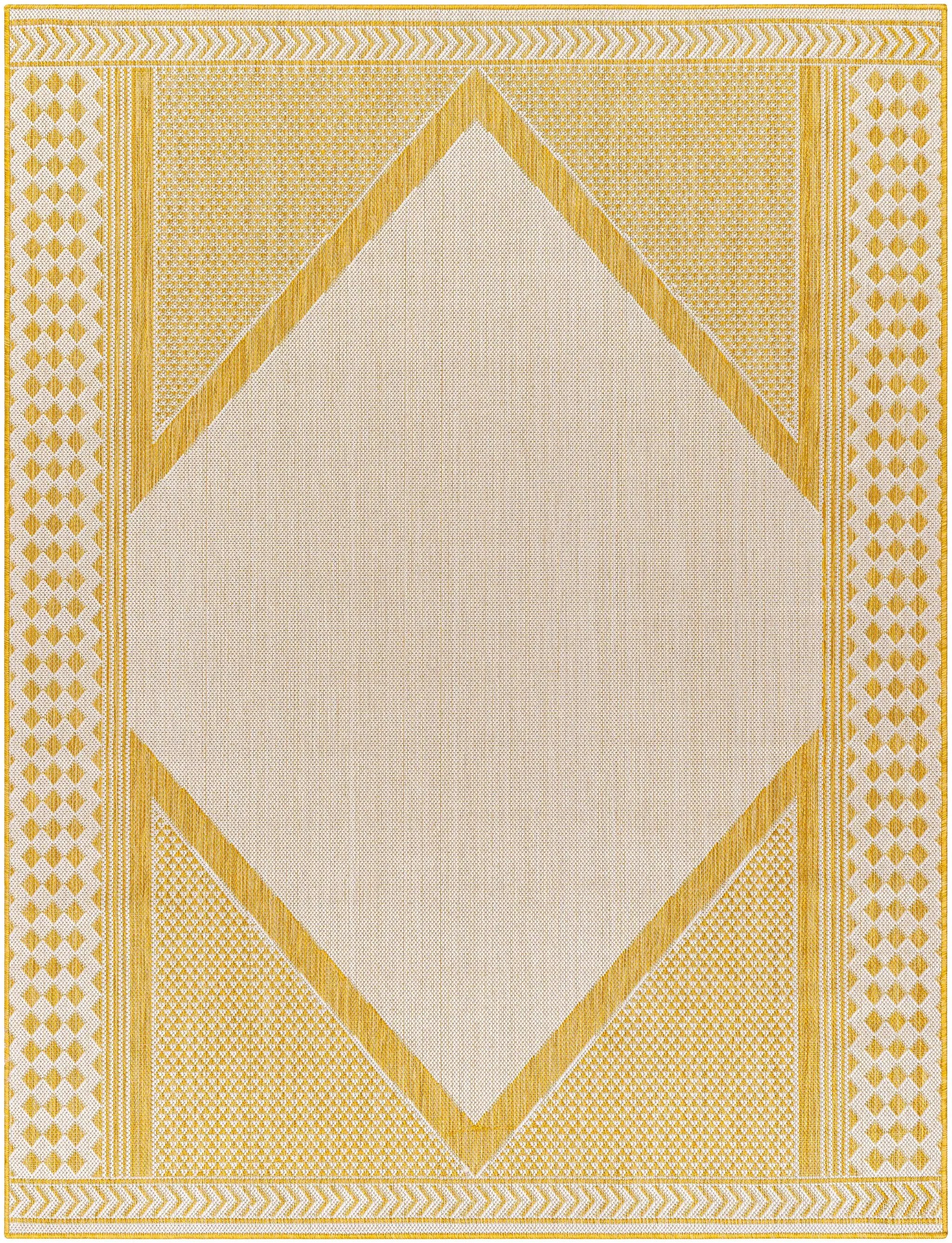 Efrem Mustard Outdoor Carpet Area Rug - Clearance by Boutique Rugs