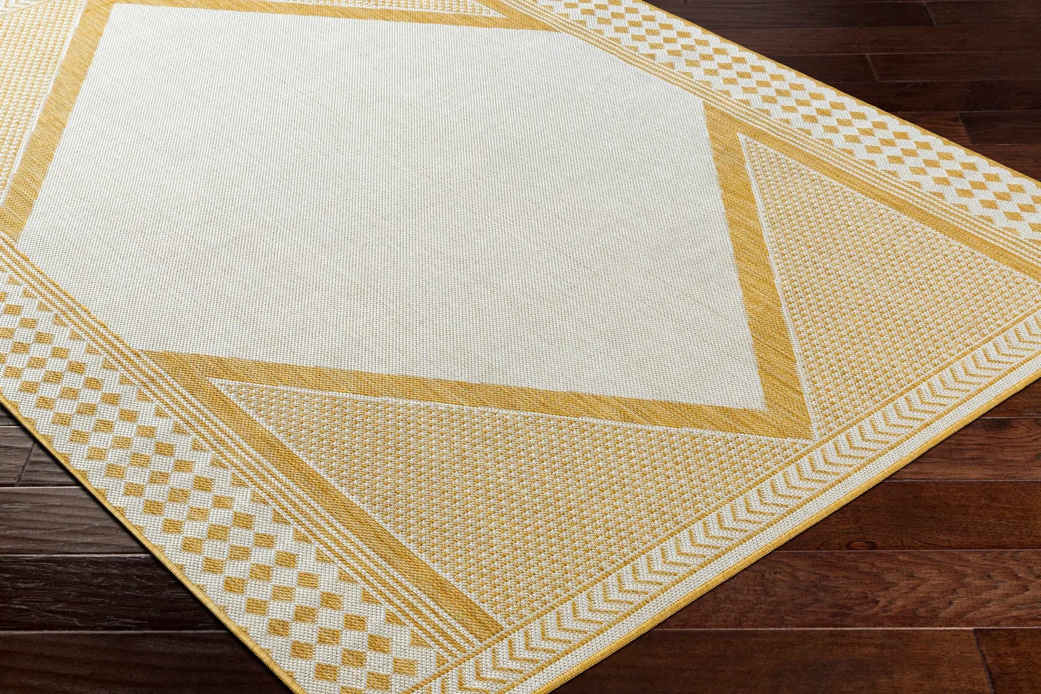 Efrem Mustard Outdoor Carpet Area Rug - Clearance by Boutique Rugs