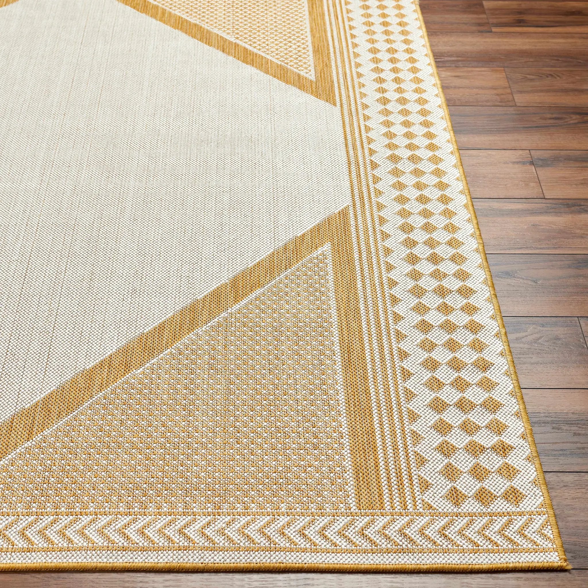 Efrem Mustard Outdoor Carpet Area Rug - Clearance by Boutique Rugs