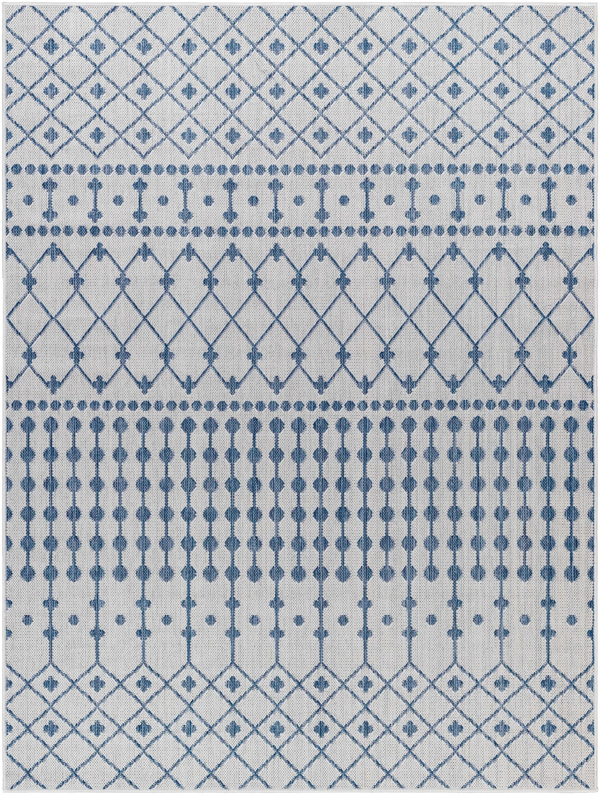 Lali Blue & Gray Outdoor Area Rug - Clearance by Boutique Rugs