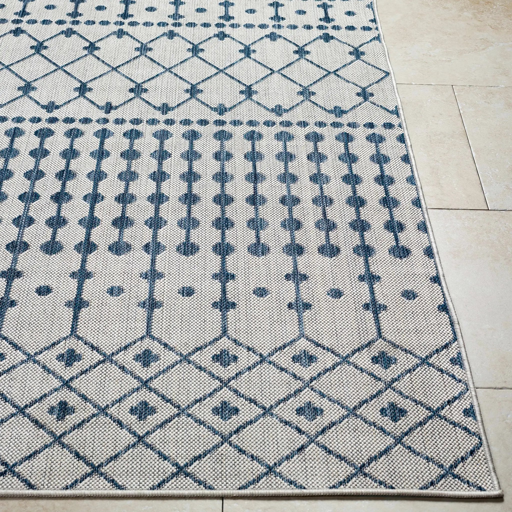 Lali Blue & Gray Outdoor Area Rug - Clearance by Boutique Rugs