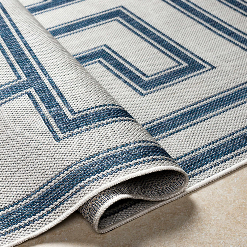 Taro Blue & Gray Outdoor Area Rug - Clearance by Boutique Rugs