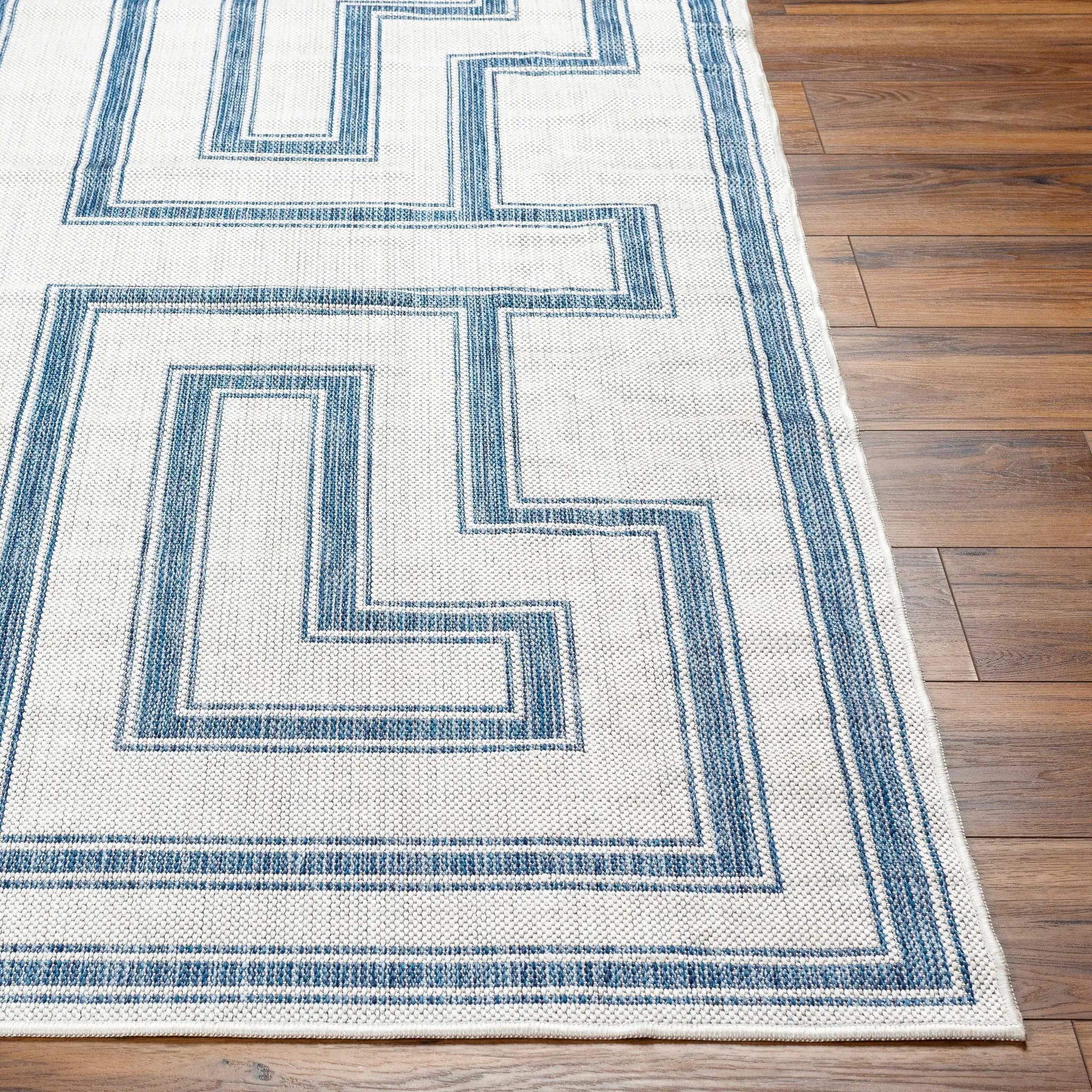 Taro Blue & Gray Outdoor Area Rug - Clearance by Boutique Rugs