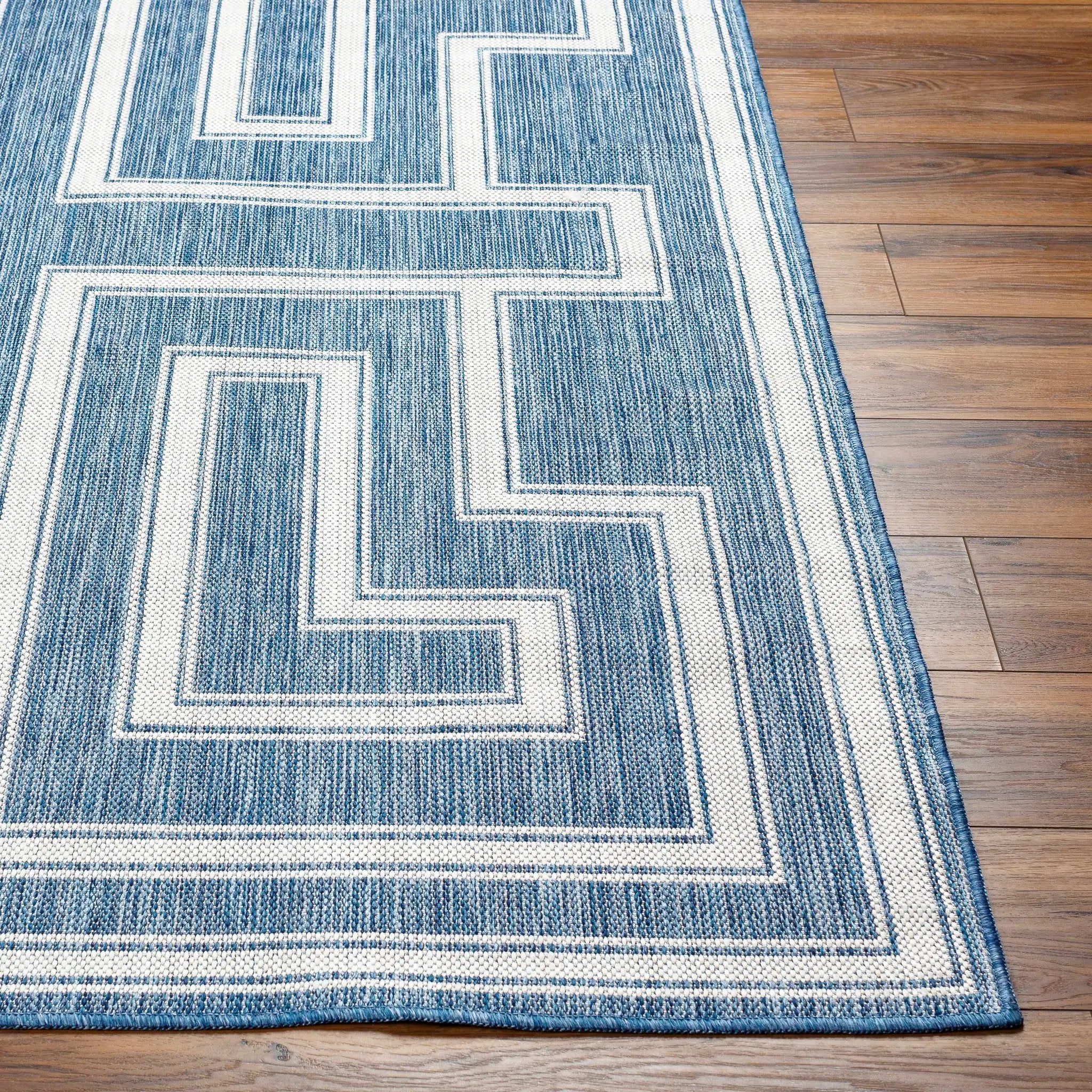 Taro Blue Outdoor Area Rug - Clearance by Boutique Rugs