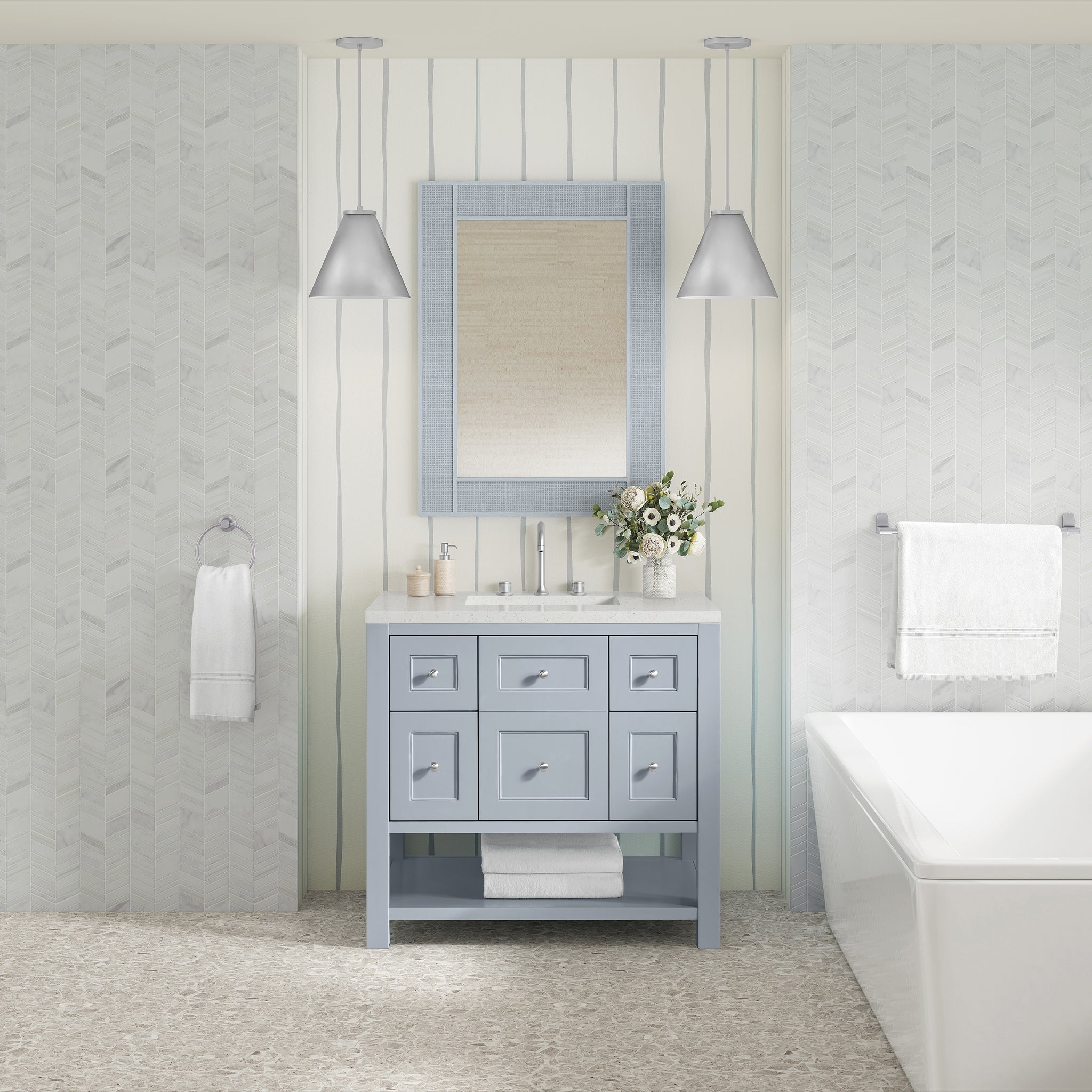 James Martin Breckenridge 36" Single Bathroom Vanity, Serenity Blue, view 23