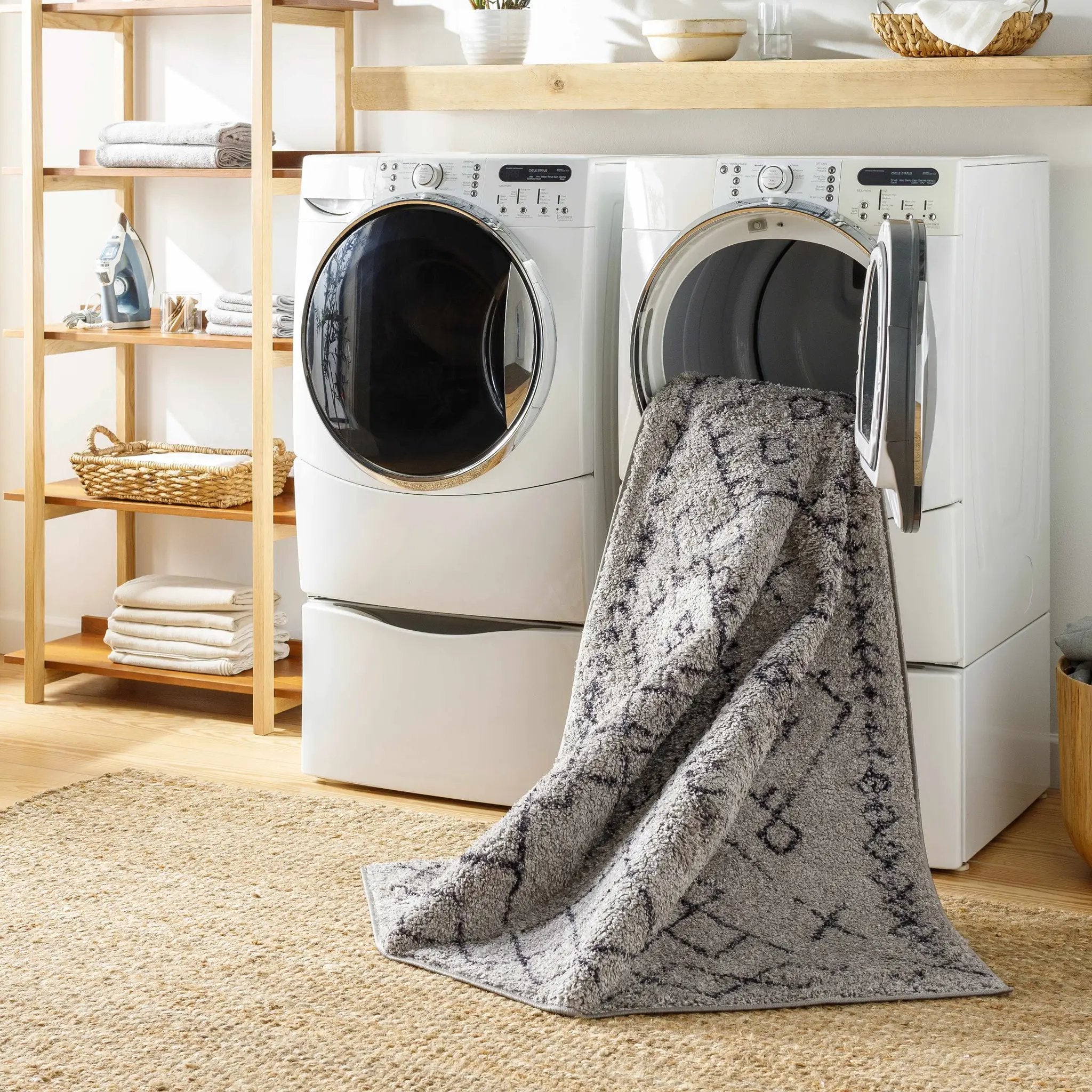 Elyes Gray Washable Area Rug - Clearance by Boutique Rugs