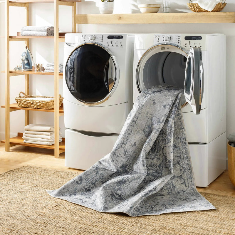 Ankti Aqua Washable Area Rug - Clearance by Boutique Rugs