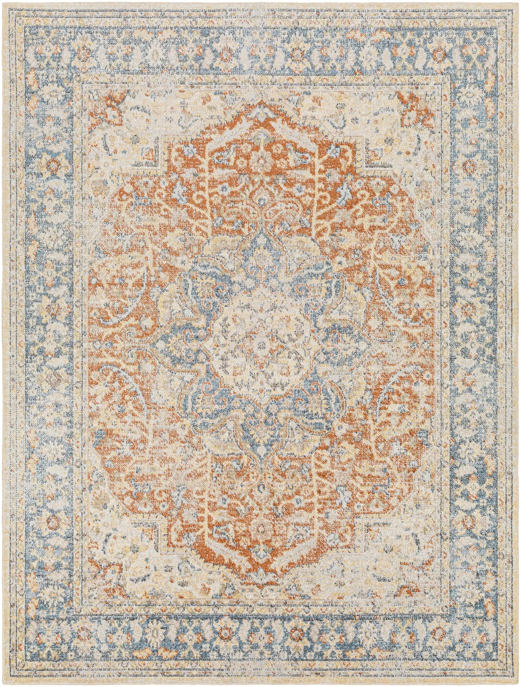 Emke Rust Washable Area Rug - Clearance by Boutique Rugs
