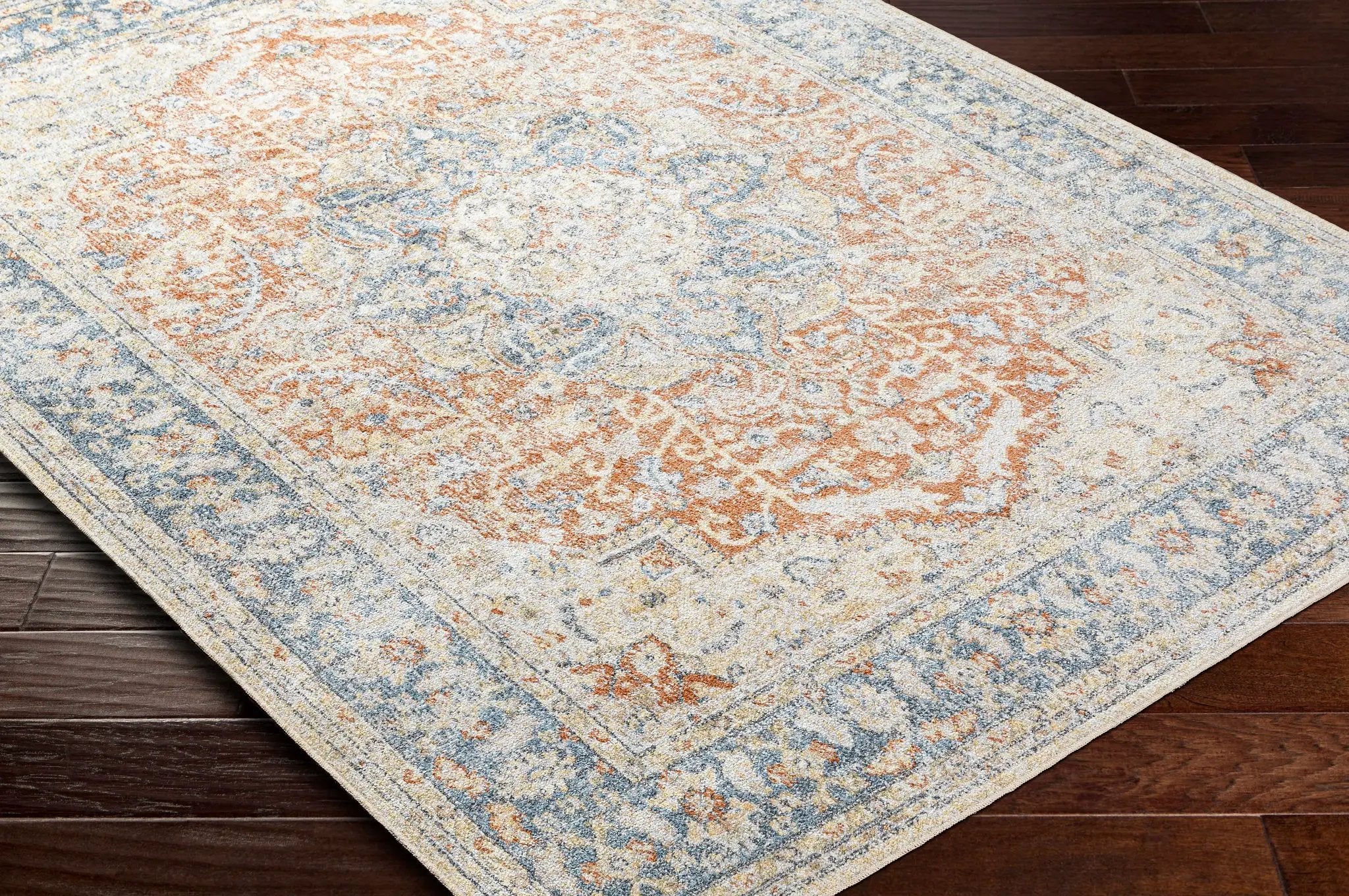 Emke Rust Washable Area Rug - Clearance by Boutique Rugs