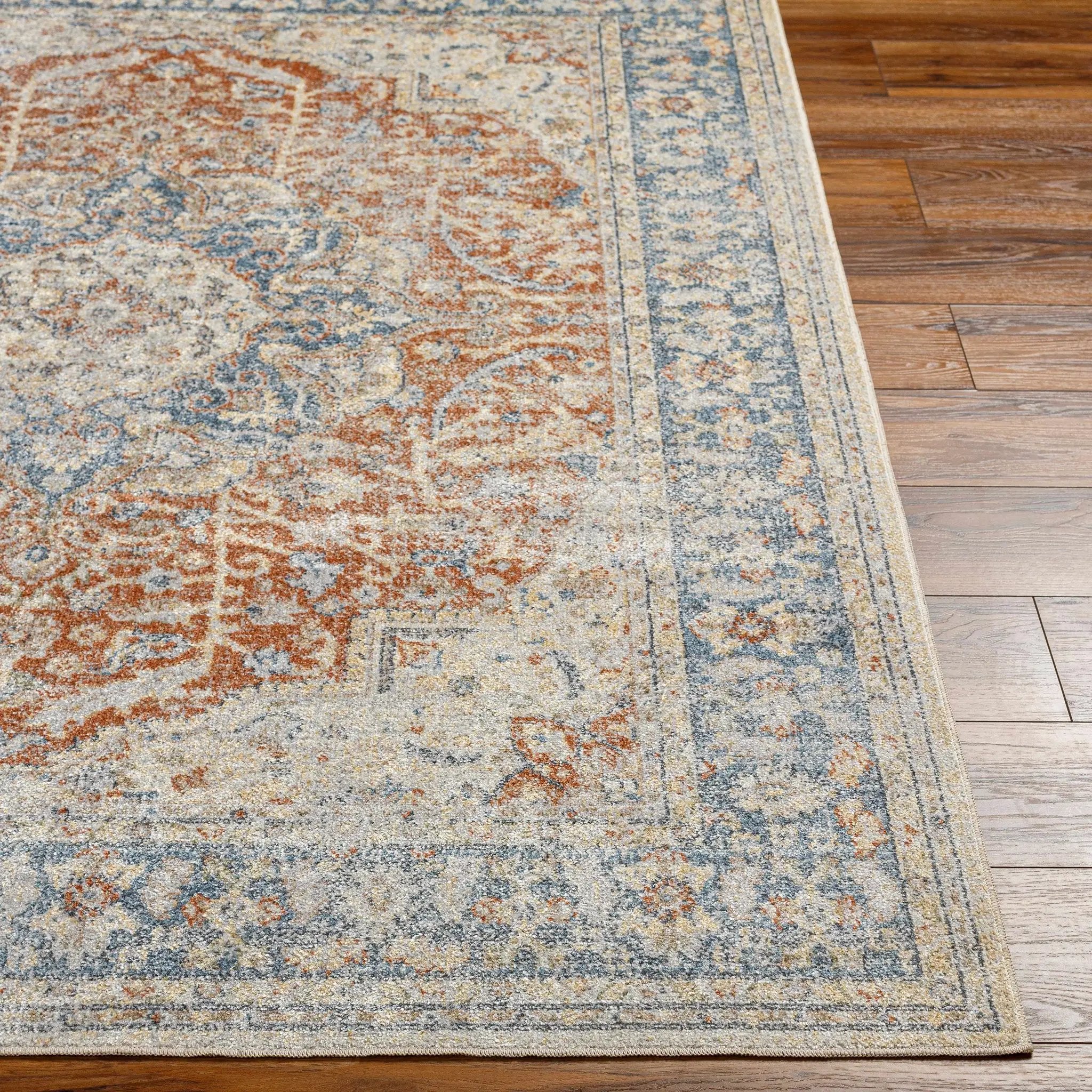 Emke Rust Washable Area Rug - Clearance by Boutique Rugs