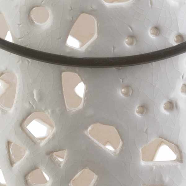 Sloughhouse White Ceramic Outdoor Lantern by Boutique Rugs