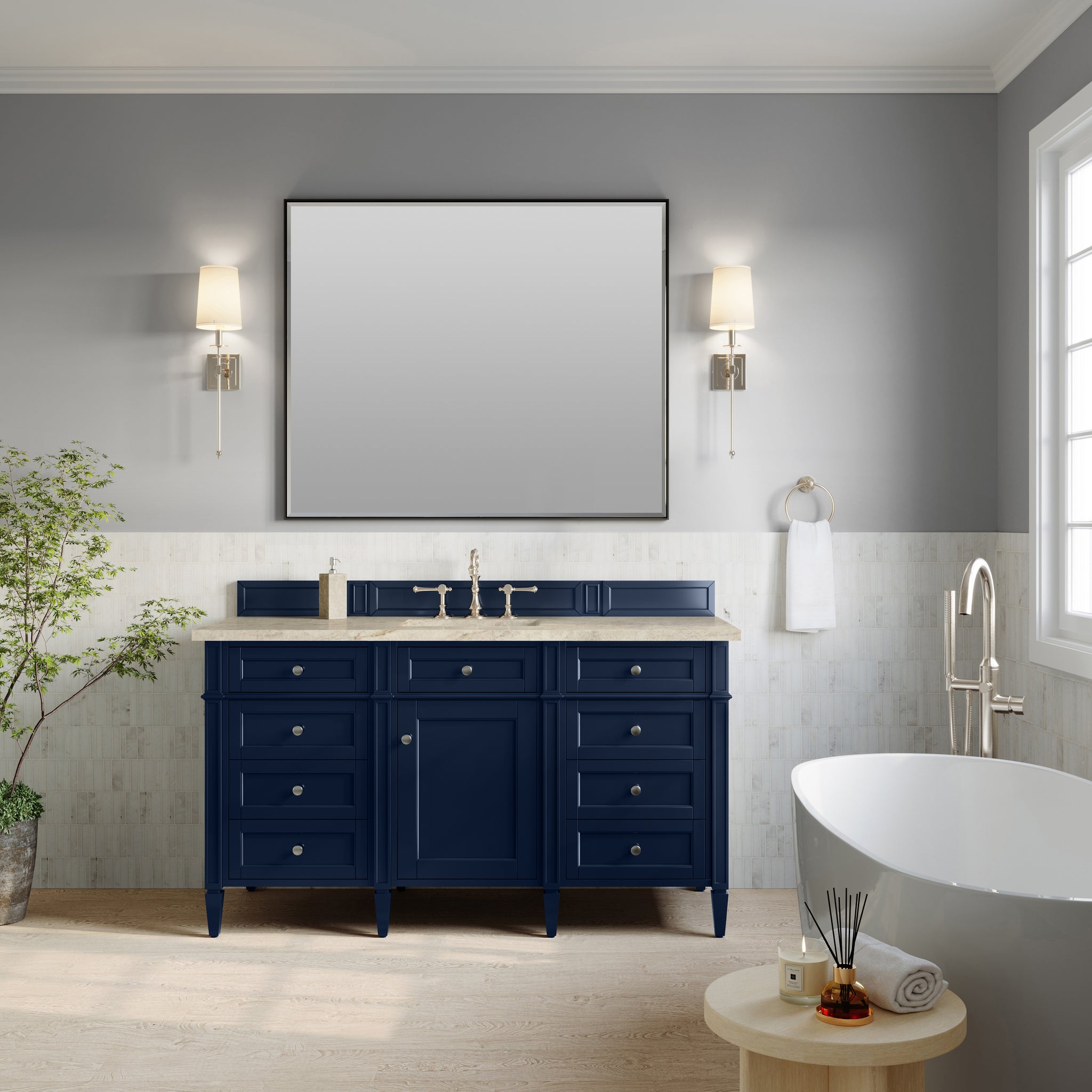 James Martin Brittany 60" Single Bathroom Vanity, Victory Blue, view 38
