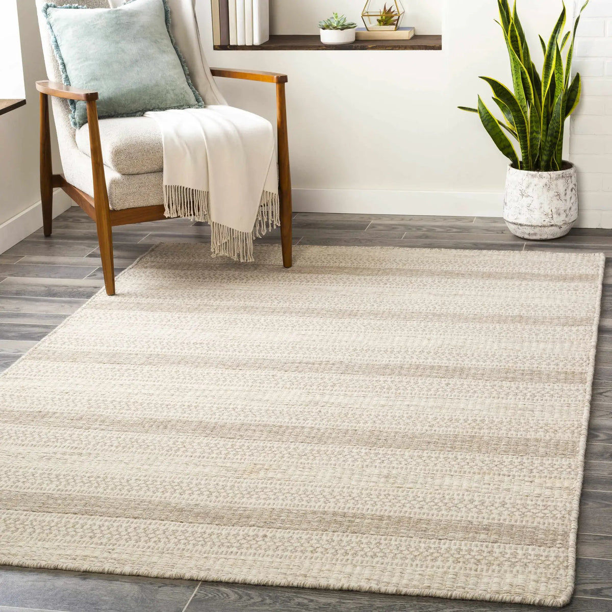 Silverthorne Wool Area Rug, installed in a room