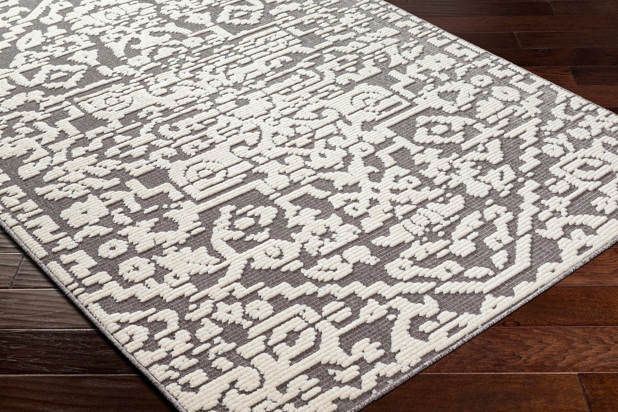 Beren Gray Washable Area Rug - Clearance by Boutique Rugs