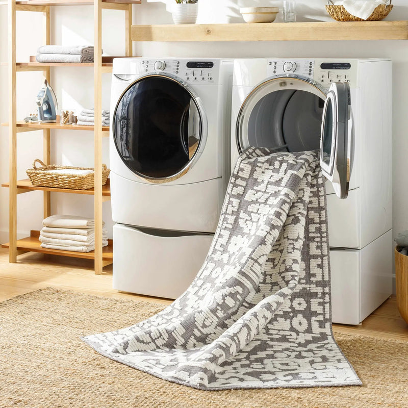 Beren Gray Washable Area Rug - Clearance by Boutique Rugs