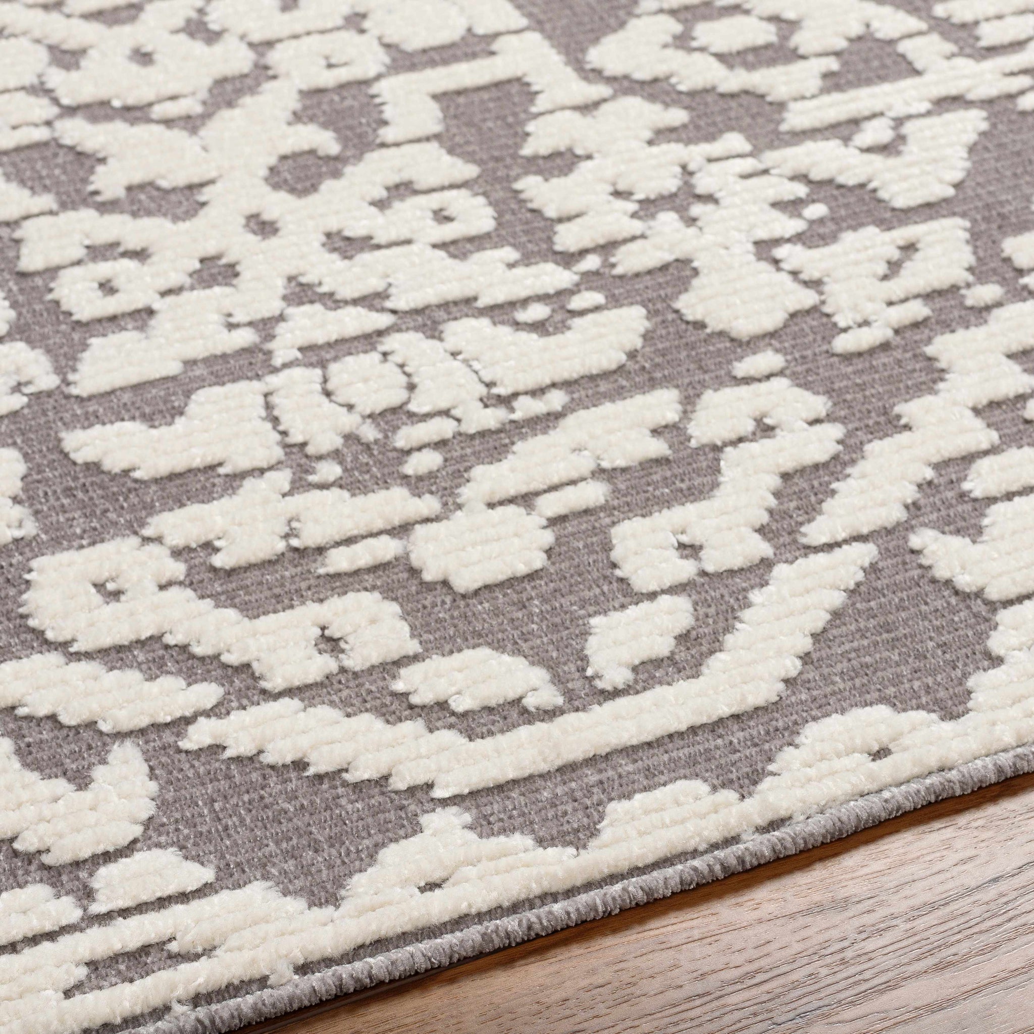 Beren Gray Washable Area Rug - Clearance by Boutique Rugs