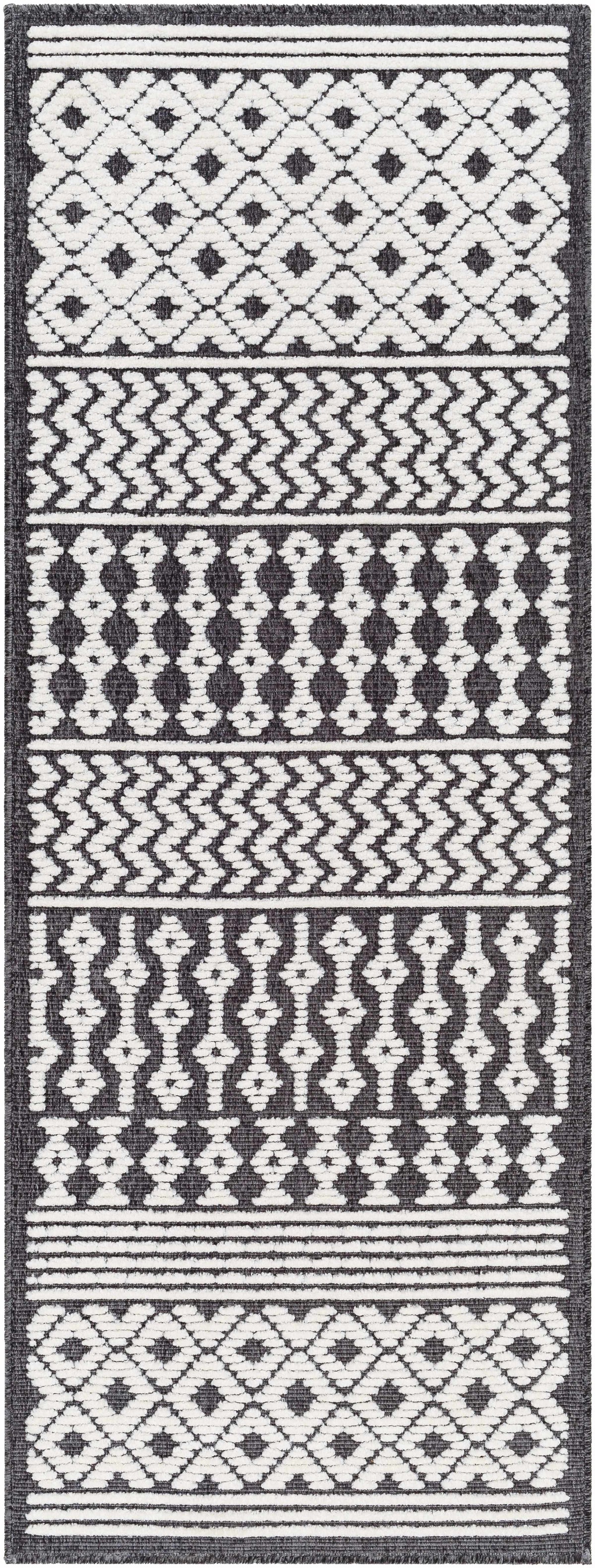 Drago Black Trellis Washable Rug - Clearance, photo 7 of 10