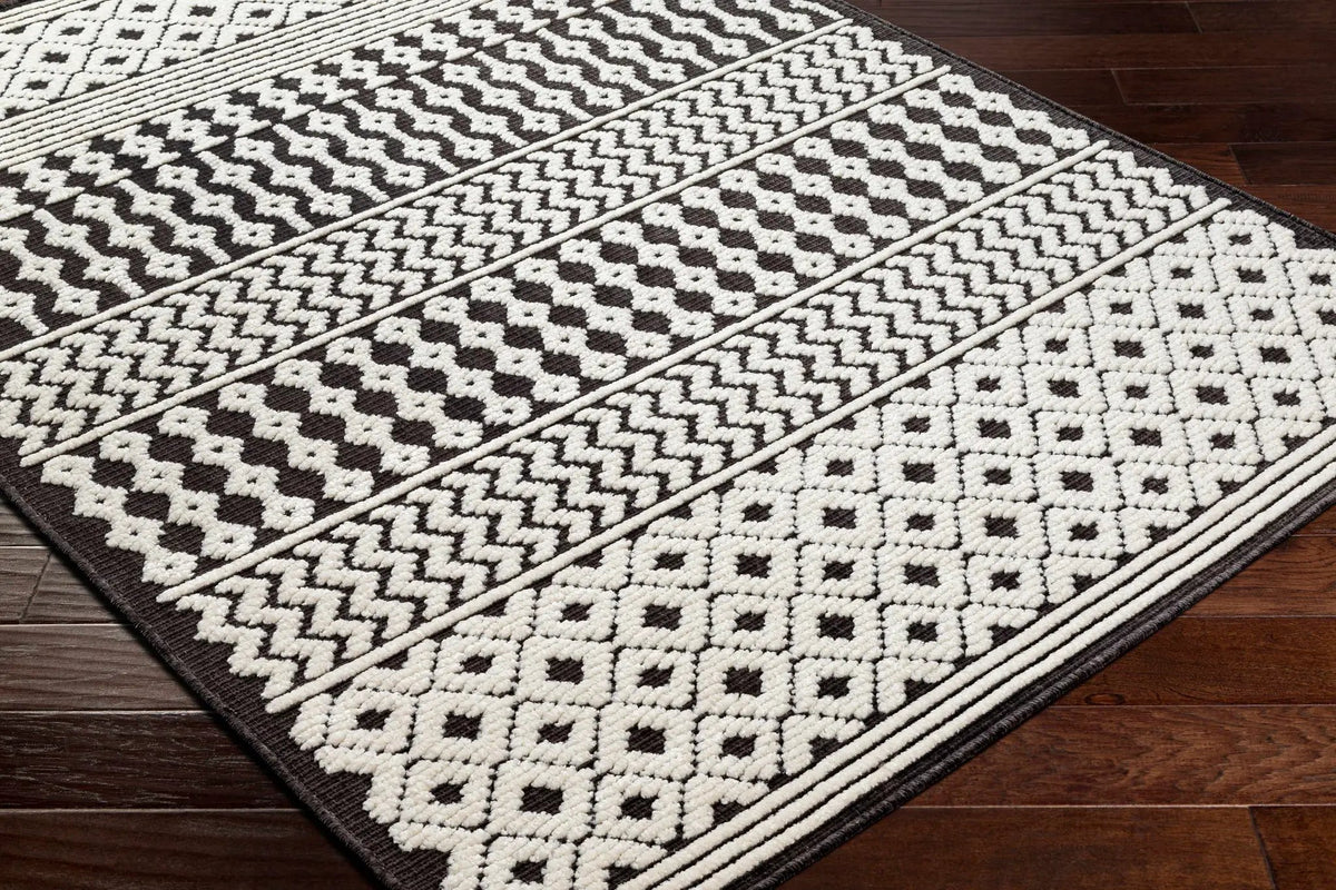 Drago Black Trellis Washable Rug - Clearance, photo 9 of 10