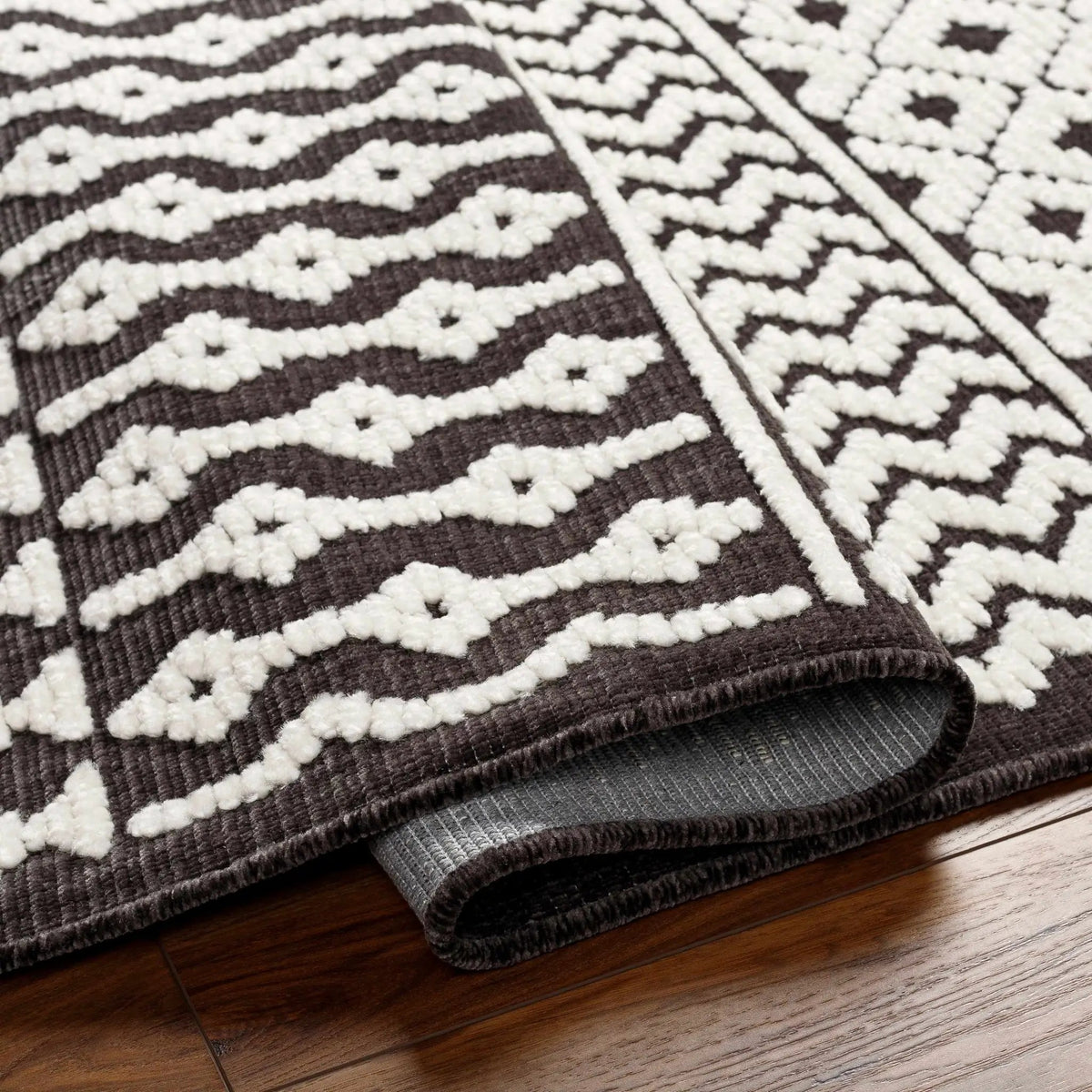 Drago Black Trellis Washable Rug - Clearance, photo 6 of 10