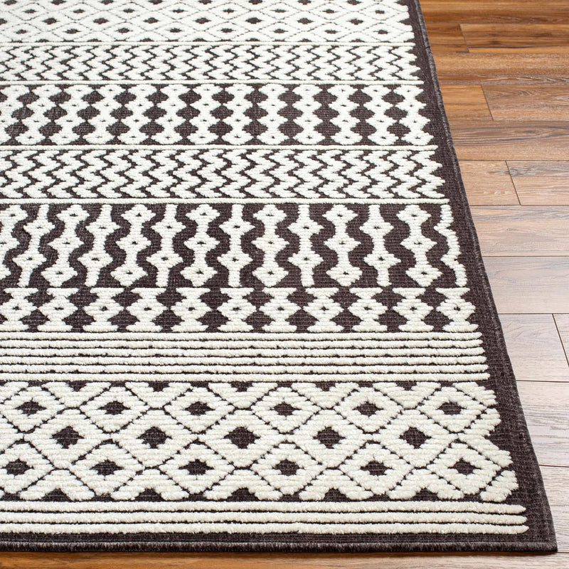 Drago Black Trellis Washable Rug - Clearance by Boutique Rugs