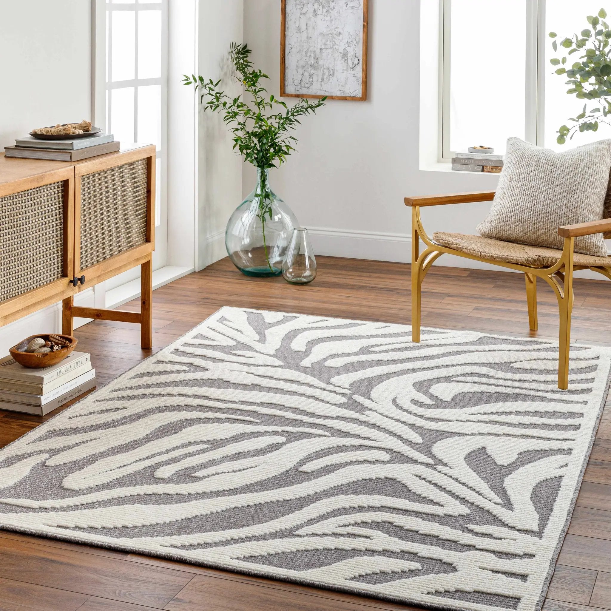 Keto Gray Zebra Rug - Clearance by Boutique Rugs