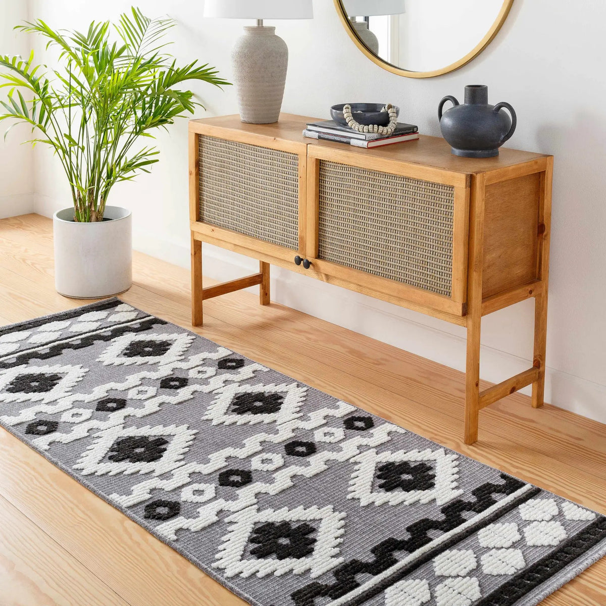 Noki Washable Textured Southwestern Rug - Clearance, installed in a room 2