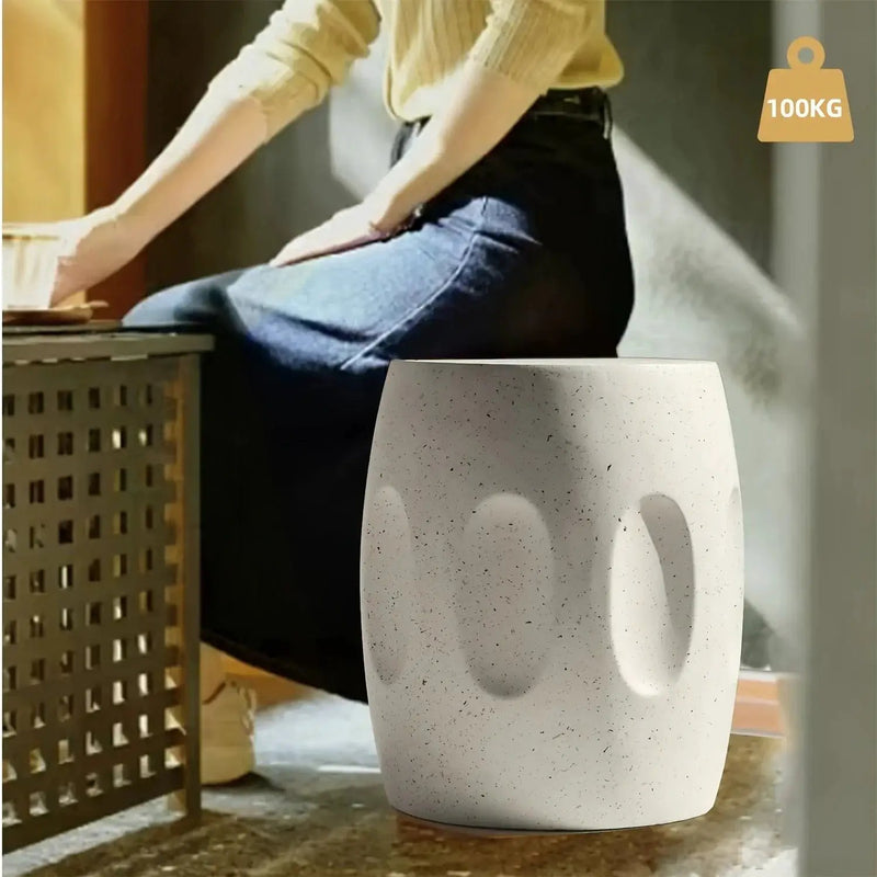 Modern Concrete Drum Side Table – Indoor & Outdoor Accent End Table by House Of Avana