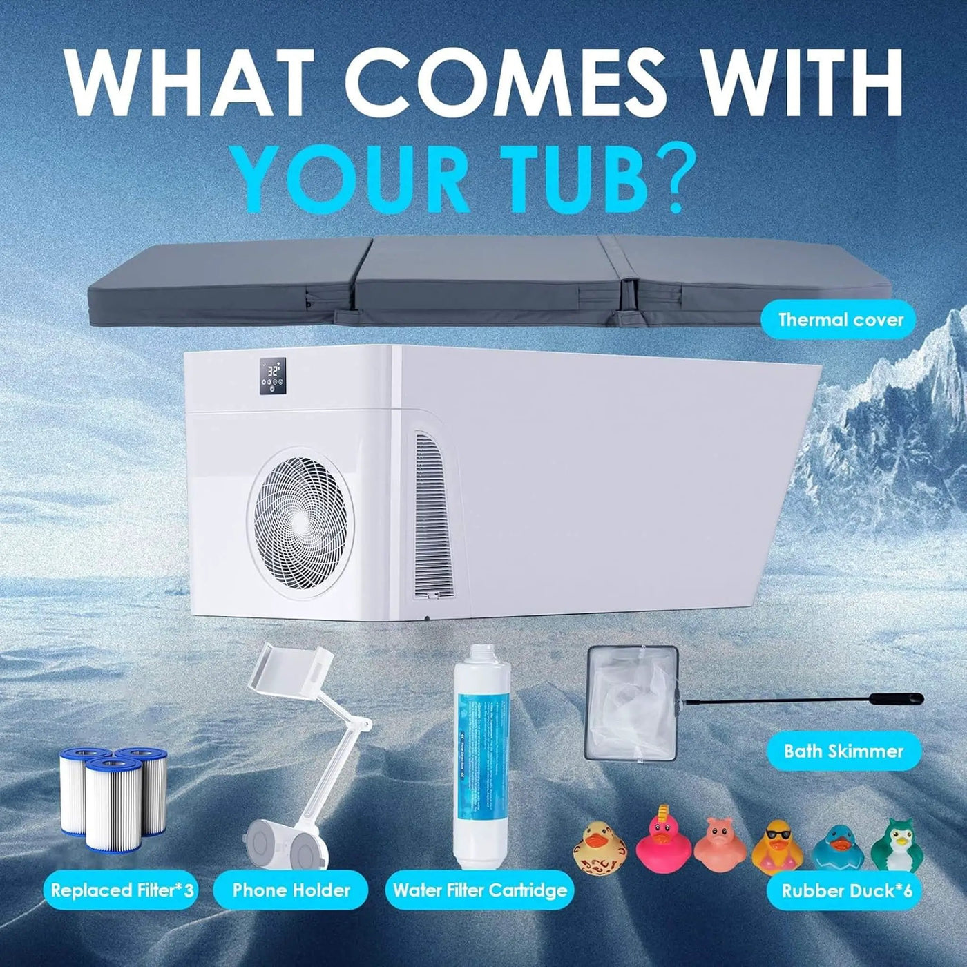CSC Smart 1-Piece Freestanding Full-Body All-In-One Cold Plunge Tub With Built-In Water Chiller (SAK56280) by SAKSBY WHOLESALE