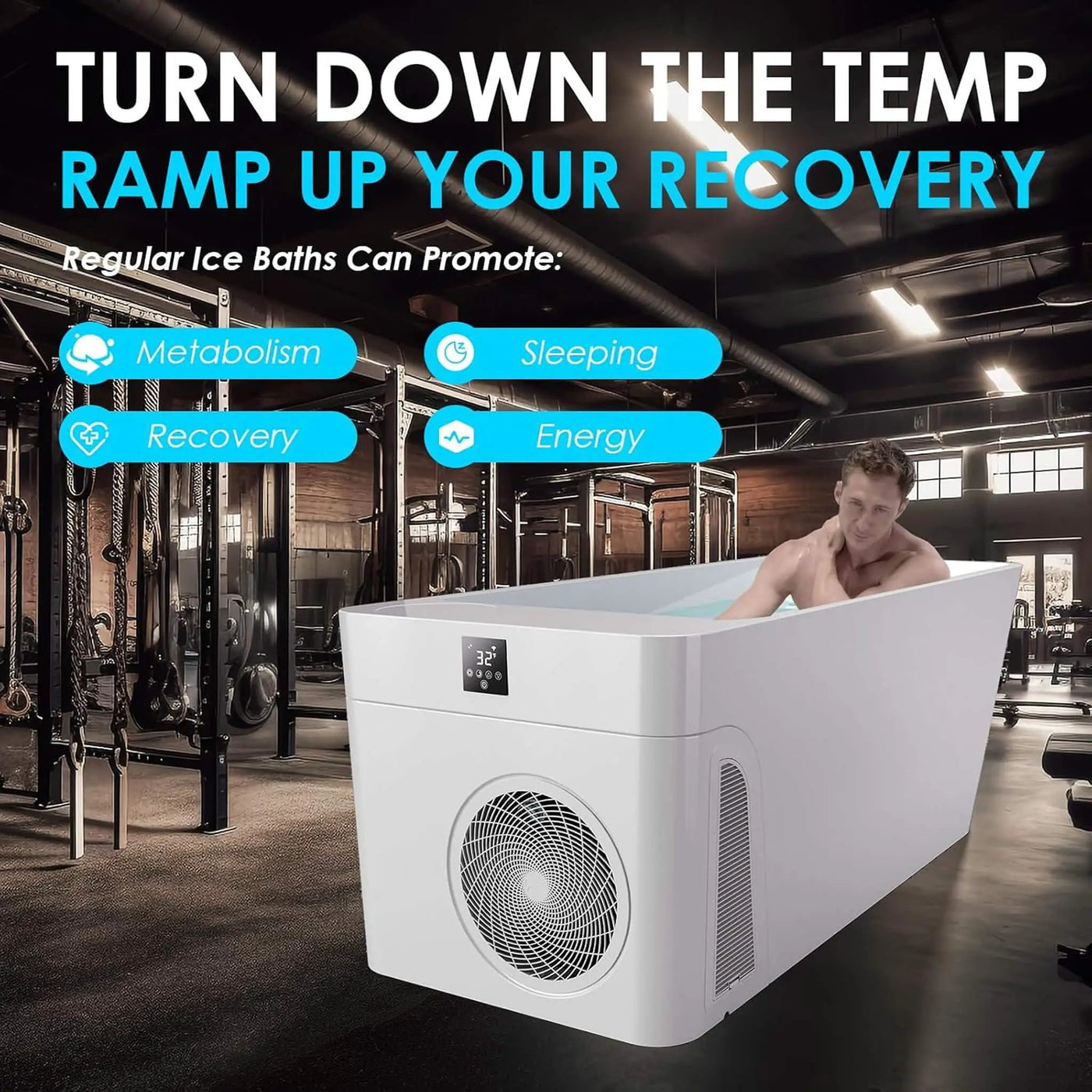 CSC Smart 1-Piece Freestanding Full-Body All-In-One Cold Plunge Tub With Built-In Water Chiller (SAK56280) by SAKSBY WHOLESALE